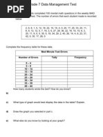 Data Management Grade 7 Test