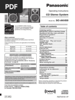 CD Stereo System SC-AK450: Operating Instructions