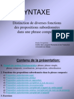 Smigielska B Syntaxe-Distinction de Diverses Fonctions Des Propositions Subordonnees Dans Une Phrase Composee