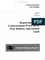 Requirements For Constructional Working On or Near Railway Operational Land