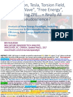 Cold fusion, Tesla, Scalar wave, Torsion field, "Free energy", Zeropoint Energy Extraction..= Really All Pseudo Science?  Analysis Of Controversial Energy Related Claims Including Questionable Accusations Against Technology Lobbies.