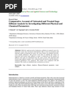 Comparative Account of Untreated and Treated Sago Effluent Analysis by Investigating Different Physical and Chemical Parameters