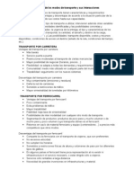 Análisis de Los Modos de Transporte y Sus Interacciones