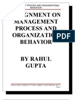 Assignment On Management Process and Organization Behavior