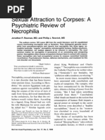 Sexual Attraction To Corpses: Psychiatric Review of Necrophilia