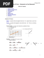 AP Physics B Notes - Kinematics in One Dimension