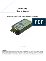 TRP-C39S User's Manual: RS232/422/485 To SM Fiber Isolated Converter