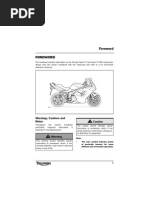 Triumph Sprint ST & ST Abs Owners Manual - T695na - Ohb - Uk