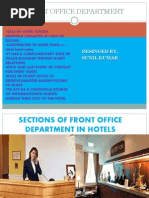 Sections of Front Office Department in Hotels