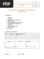 Proceso para El Control y Mantenimiento de Proveedores