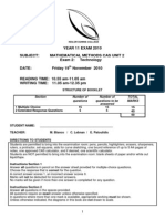 2010 Year 11exam 2 MM Unit 2