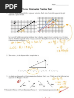 Physics 12 - Vector Kinematics Practice Test Key