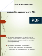 Performance Assessment Authentic Assessment PBL