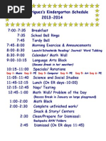 13-14 Class Schedule