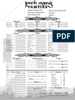 Dark Ages Vampire Editable Character Sheet 4 Pages