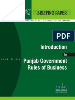 Introduction To Punjab Government Rules of Business