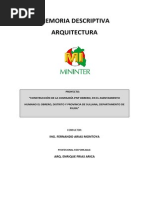 MEMORIA DESCRIPTIVA ARQUITECTURA Sullana Ok