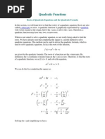 Quadratic Functions