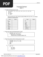 Programming Techniques Sheet #1