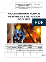 Procedimiento de Montaje de Bandejas e Instalación de Cables