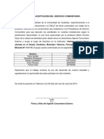 Carta de Aceptacion Del Servicio Comunitario