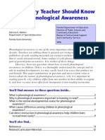 What Every Teacher Should Know About Phonological Awareness: You'll Find Answers To These Questions Inside