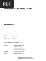 Welcome To Use Wimax Cpe!: Online Help