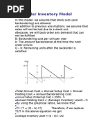 Backorder Inventory Model