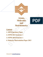 Atoms, Molecules & Stoichiometry (STPM + Matriculation)