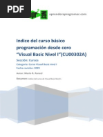 CU00302A Indice Curso Basico Programacion Visual Basic Desde Cero