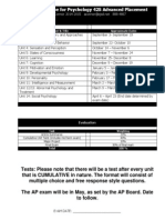 Course Outline For Psychology 42s Advanced Placement