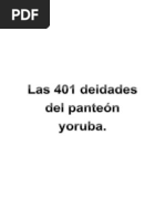 Las 401 Deidades Del Panteón Yoruba