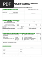 Minor Electrical Installation Works Certificate: Green Niceic Overprint Form