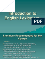 1 Introduction To English Lexicology