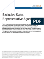 Exclusive Sales Representative Agreement