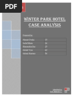 Winter Park Hotel Case Analysis: Nirmit Doshi 15 Sadaf Khan 26 Himanshu Jha 25 Mohit Vyas 60 Saloni Sharma 56