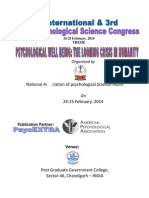 Abstract Book of 1ST International and 3RD Indian Psychological Science Congress Held On 24-25, February, 2014 at Chandigarh - India