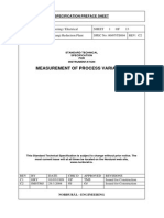 Measurement of Process Variables: Specification Preface Sheet