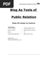 Blog As Tools of Public Relation