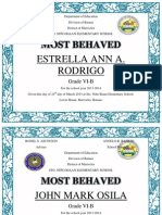 Most Behaved: Estrella Ann A. Rodrigo