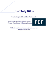 Holy Bible King James Version With Single Column and Large Text