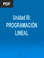 Unidad III - Programacion Lineal