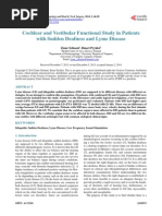 Cochlear and Vestibular Functional Study in Patients With Sudden Deafness and Lyme Disease