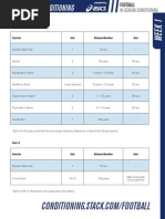 Off-Season Conditioning In-Season Conditioning