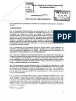 Mocion de Saludo Al Maestro de Parte Del Congreso de La Republica