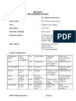 Bio-Data Dr. CH - Srinivasa Rao