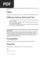 Object Difference Between Struct and Class