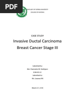 Invasive Ductal Carcinoma Breast Cancer Stage III: Case Study