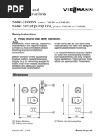 Installation and Service Instructions Solar Divicon, Solar Circuit Pump Line