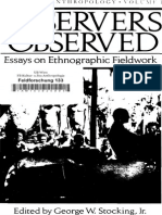 Observers Observed - Essays On E - George W. Stocking JR